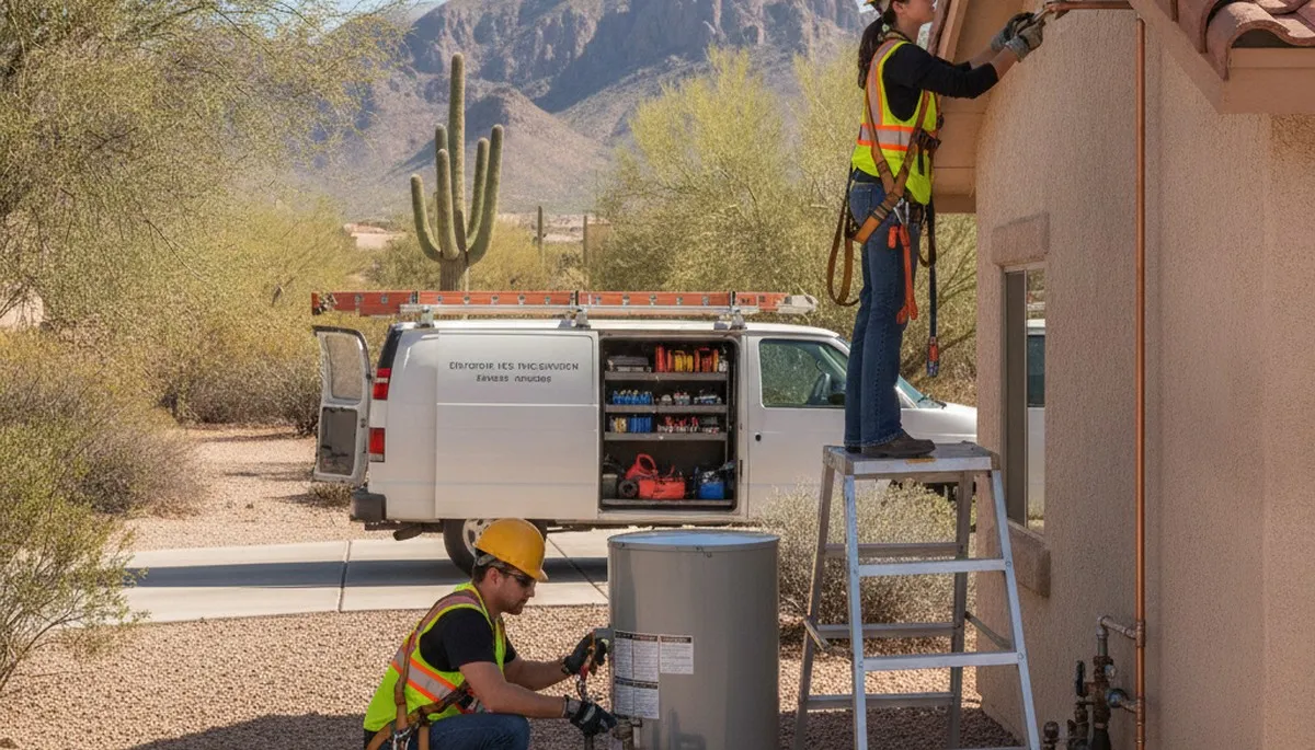 Plumber repairing a pipe in Chandler, AZ for plumbinginchandleraz-new.com service area residents