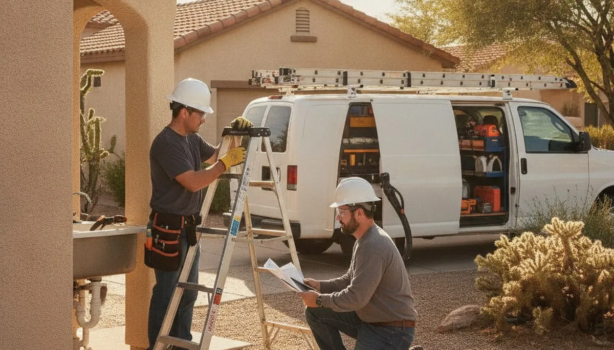 Plumber repairing a pipe in Chandler, AZ for plumbing repair service