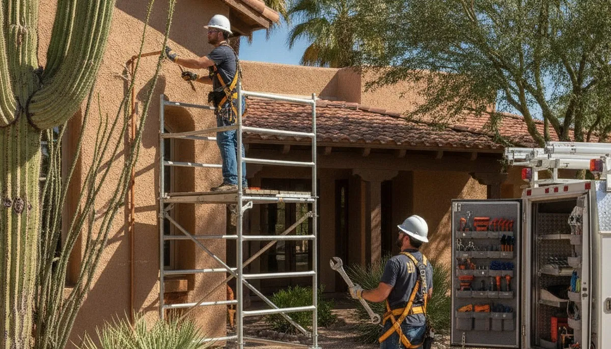 Plumber repairing plumbing in Chandler, AZ for local residential and commercial service
